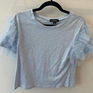 Anthropologie Light blue shirt with tulle